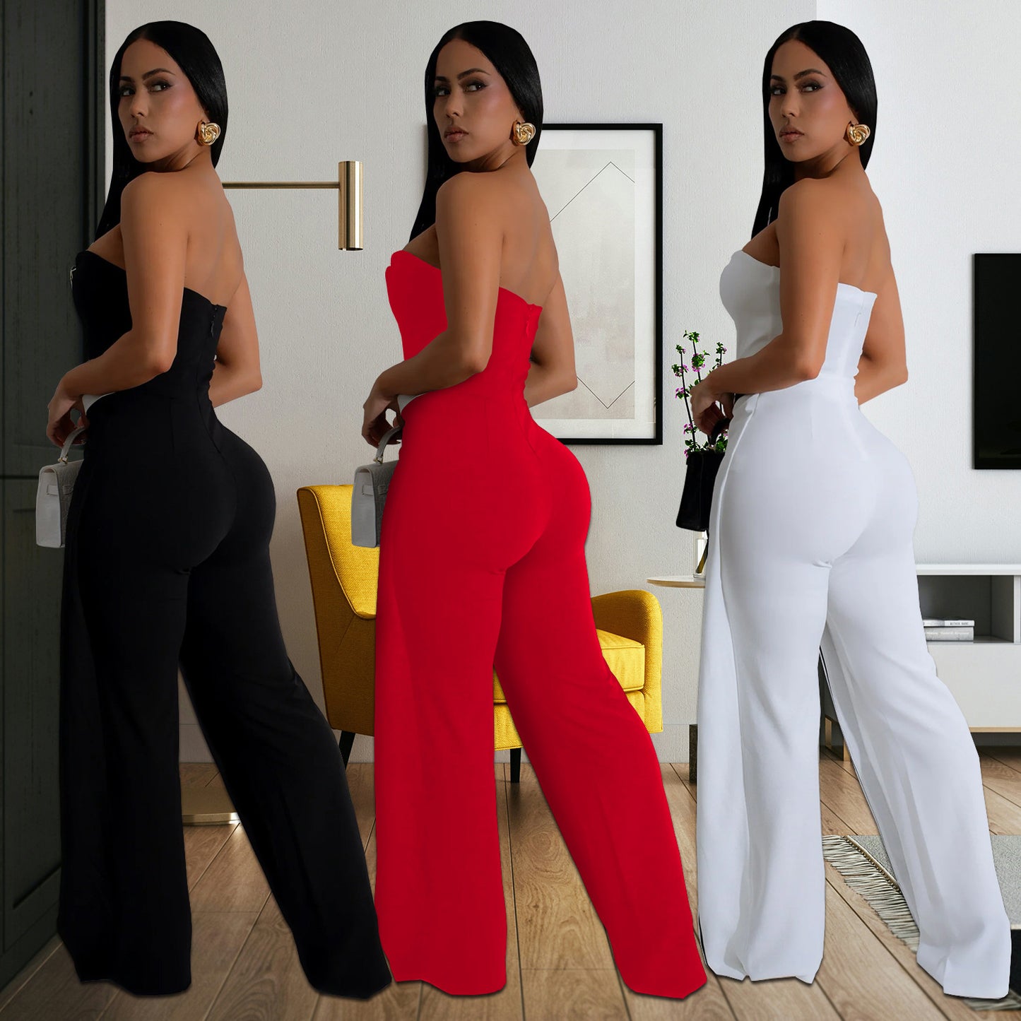 Women's Fashion Wear Sexy Tube Arm Covering Jumpsuits