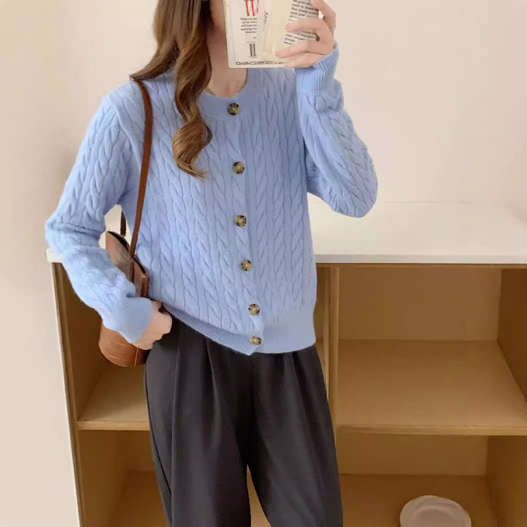 Women's Sweet Art Fresh Twist Knitted Casual Sweater