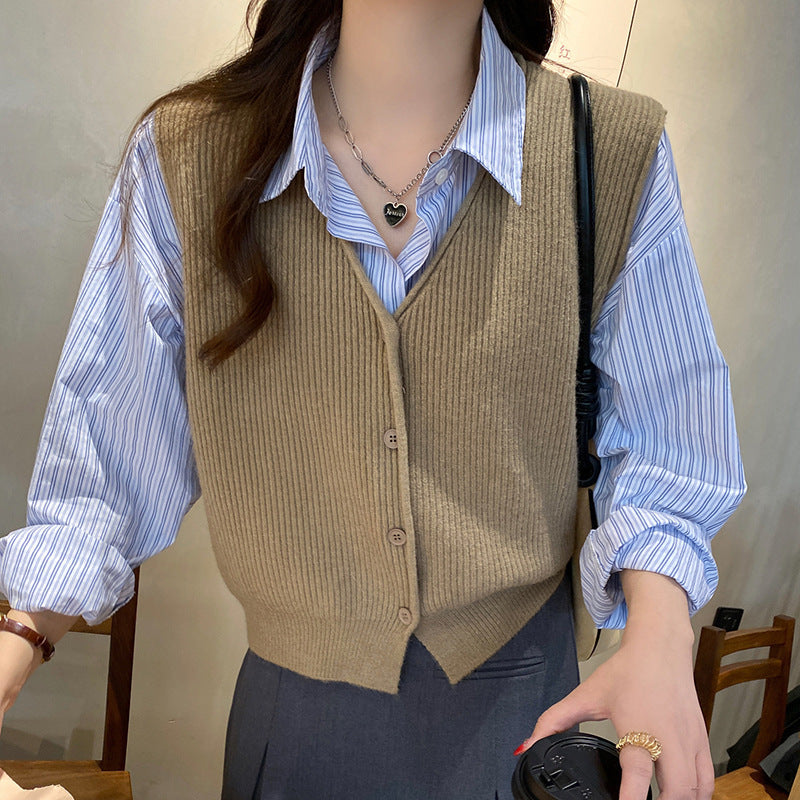 Women's V Waistcoat Knitted Spring Korean Fashion Slimming Vests