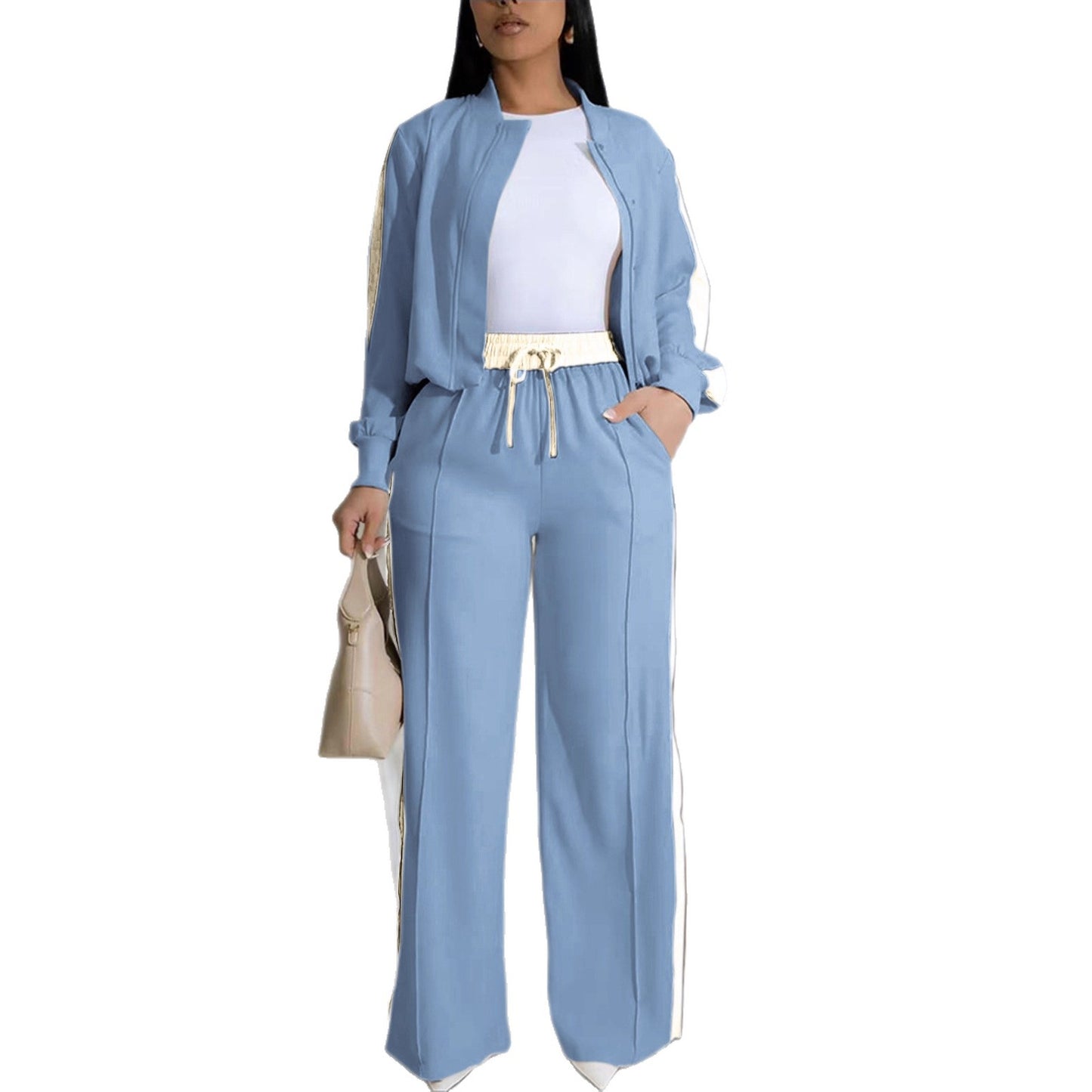 Elegant Attractive Innovative Women's Ribbon Long-sleeved Fashion Casual Suit