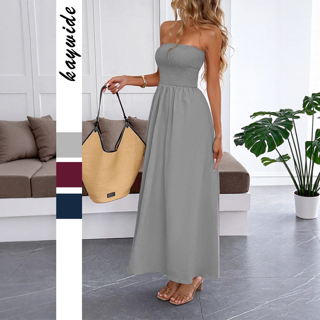 Women's Leisure Vacation Tube Corset Maxi Independent Tops