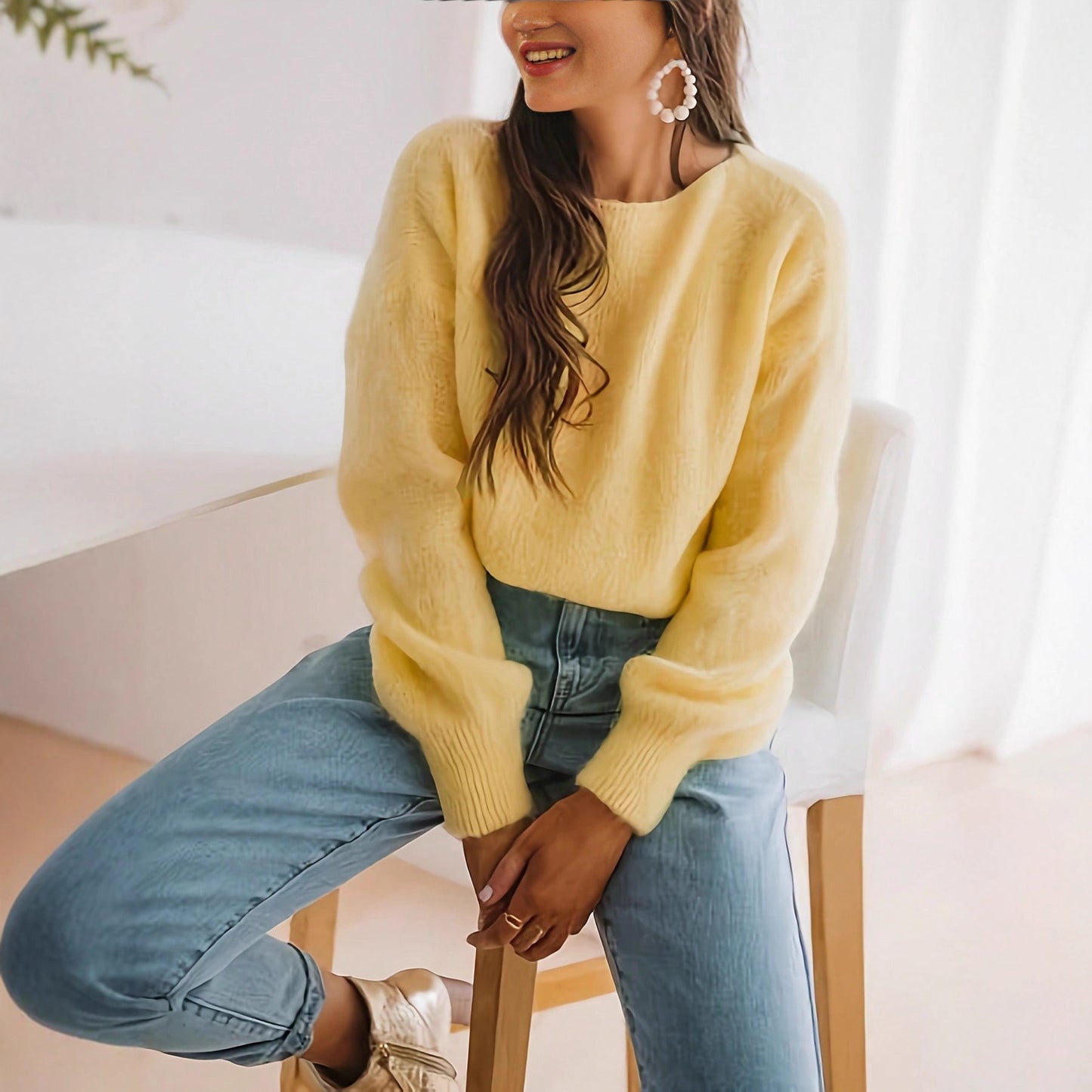 Elegant Casual Lazy Knitted Pullover Loose Sweaters