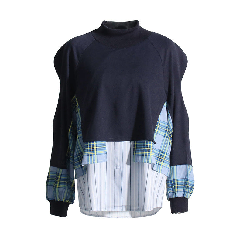 Women's Dignified Sense Of Design Autumn Fashion Stitching Sweaters