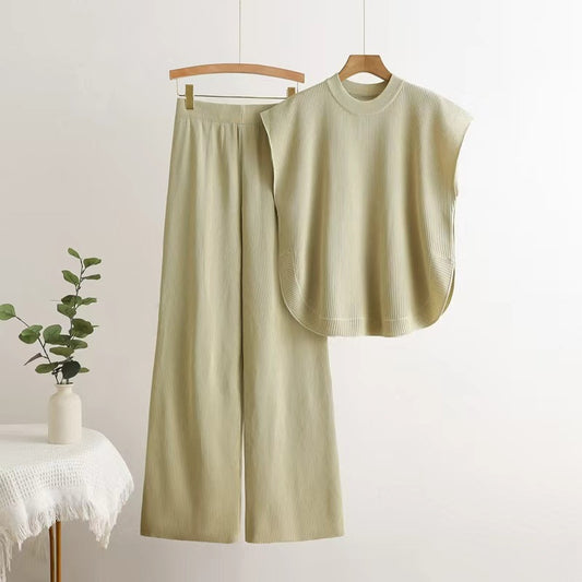 Women's Style Fashion Loose Crew Neck Split Suits