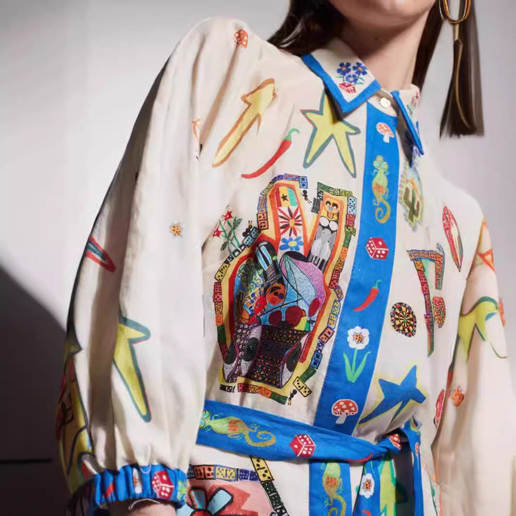 Casual Fashion Printing Shirt Temperament Wild Dress