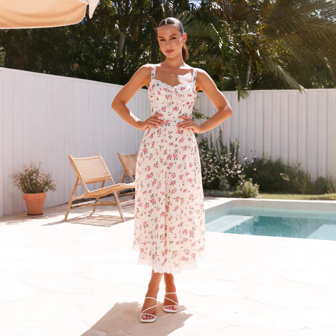 Pretty Independent Seaside Vacation Dress Sling Dresses