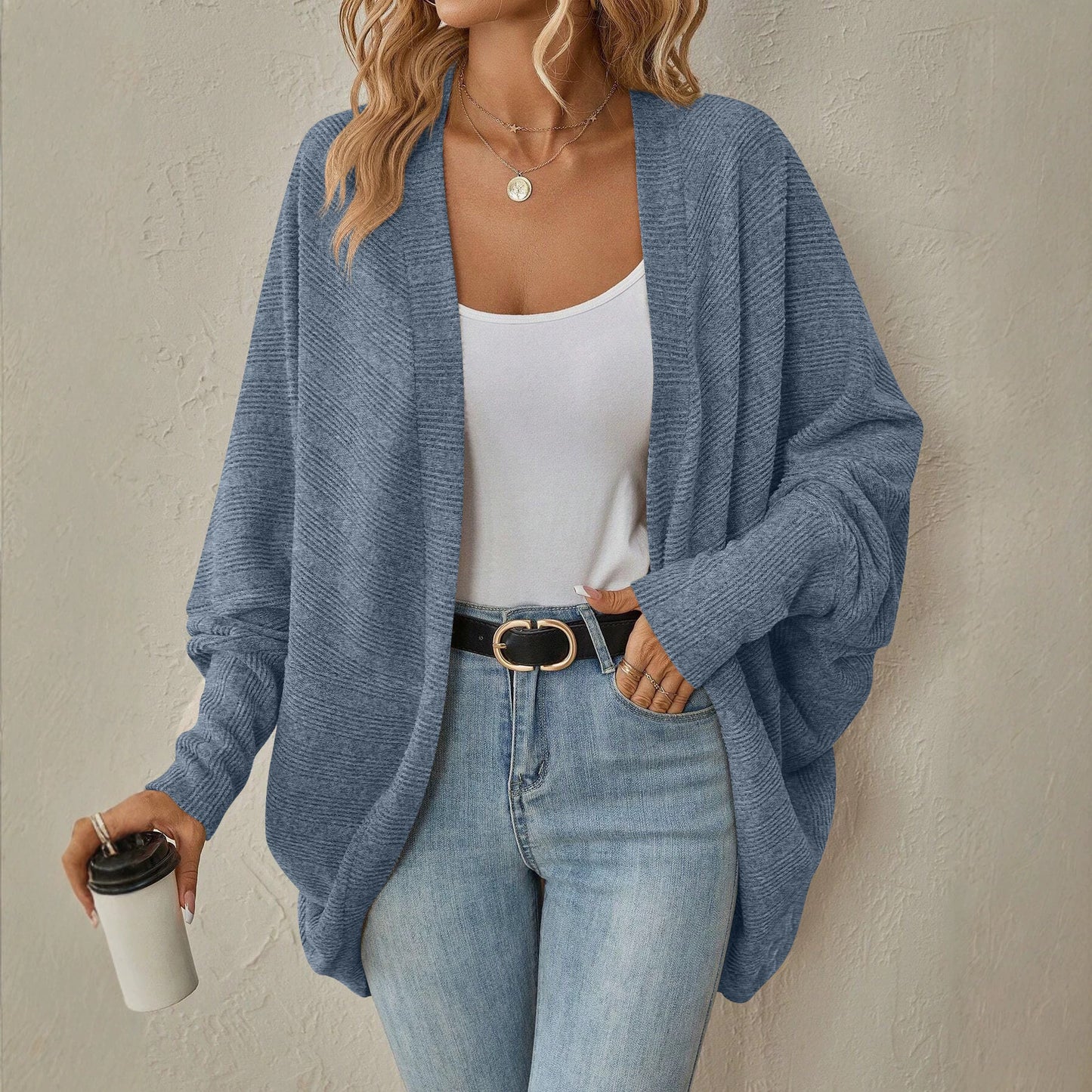 Versatile Women's Knitted Solid Color Mid-length Women's Sweater