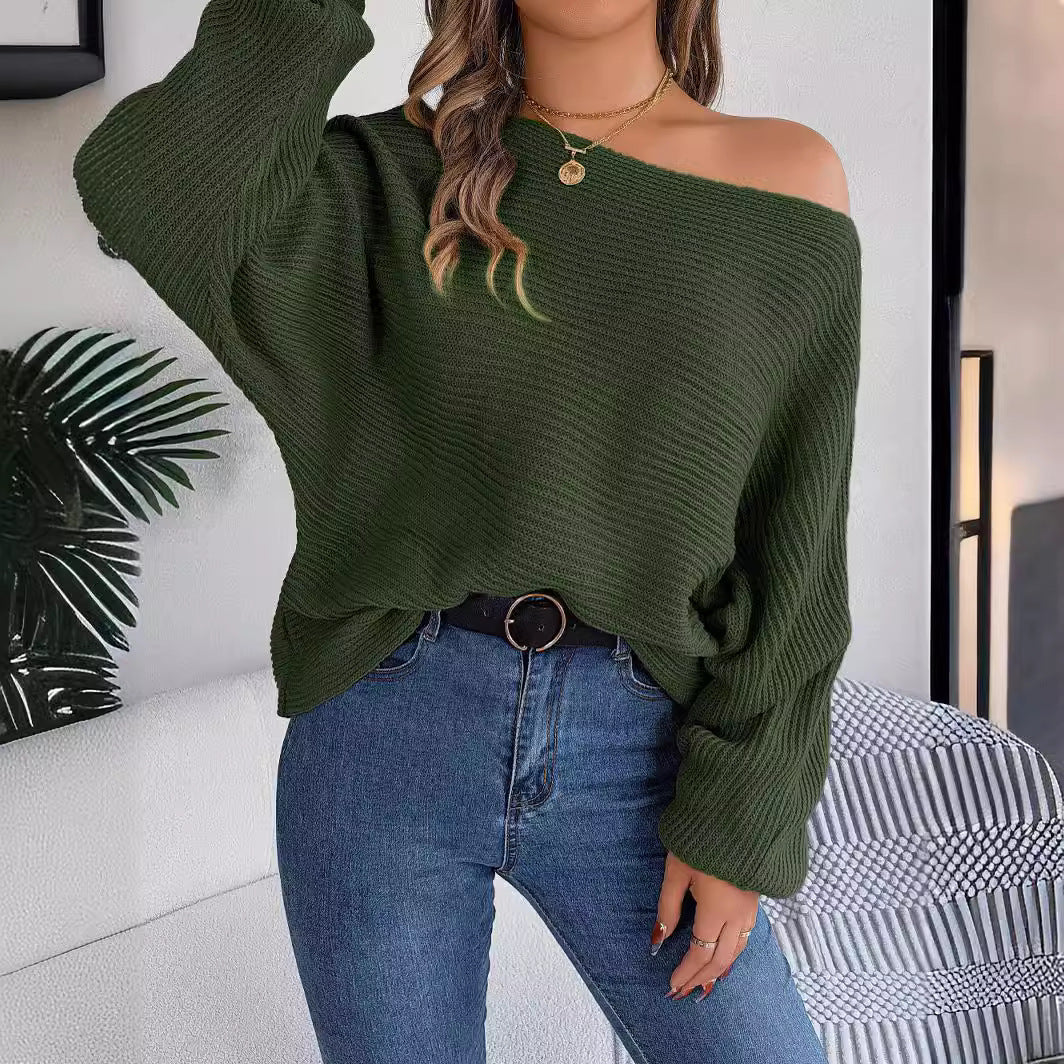 Women's Clearance Casual Loose Solid Color Batwing Sweater