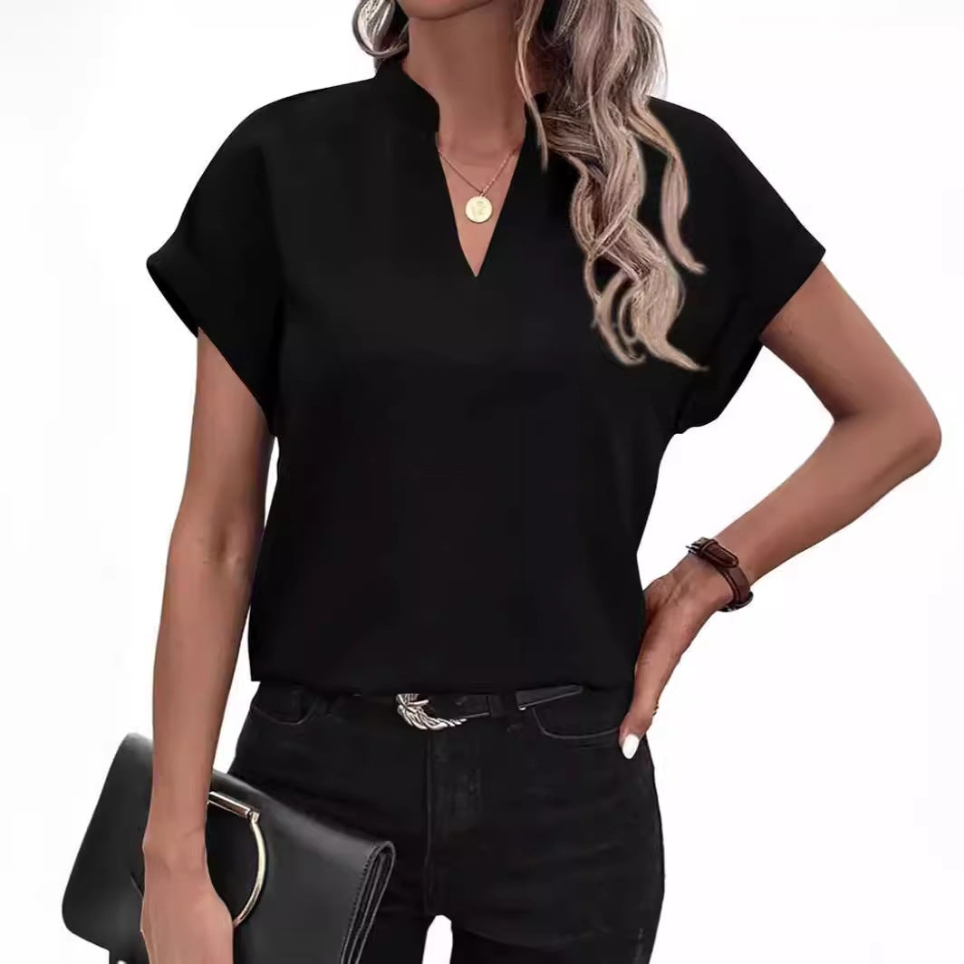 Women's Summer Simple Fashion Sleeve Linen Shirt Blouses