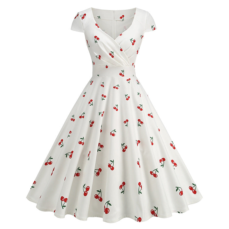 Style Sleeve Printed Large Swing Dress Dresses