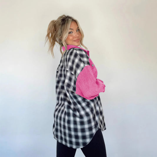 Casual Fashion Style Woolen Patchwork Plaid Jackets