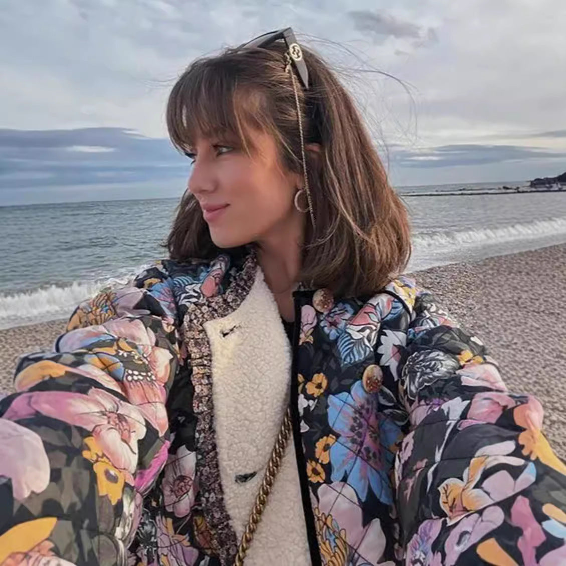 Women's Printed Comfort Casual Bell Sleeve Loose-fitting Coats