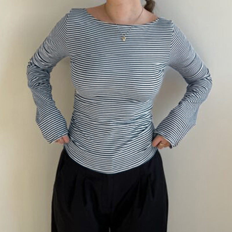 Women's Raglan Sleeve Printed T-shirt Crop Bottoming Round Blouses