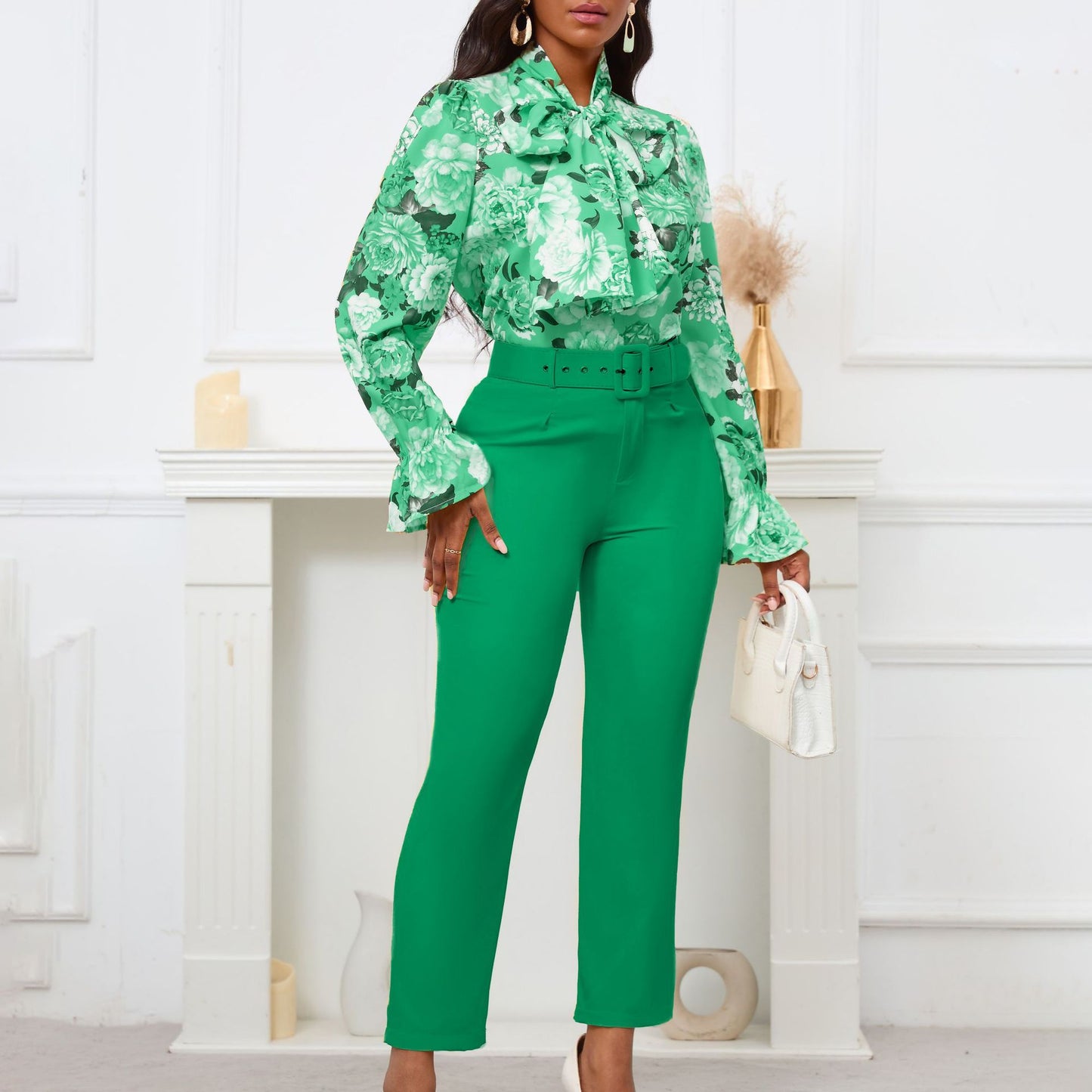 Printed Lace Up Long Sleeve High Suits