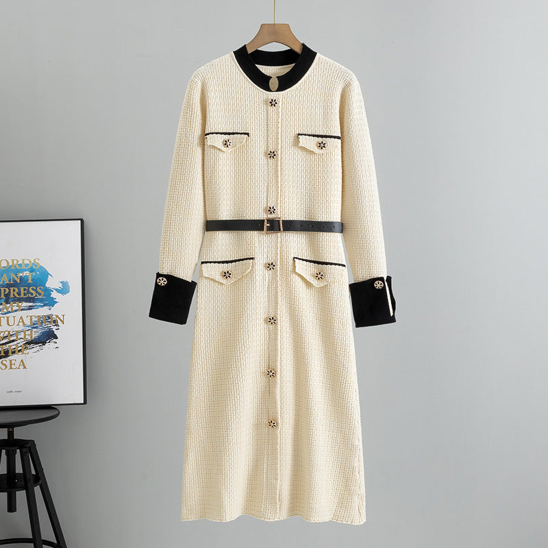 Women's Spring A- Line Bottoming Fashionable Elegant Knitted Dress
