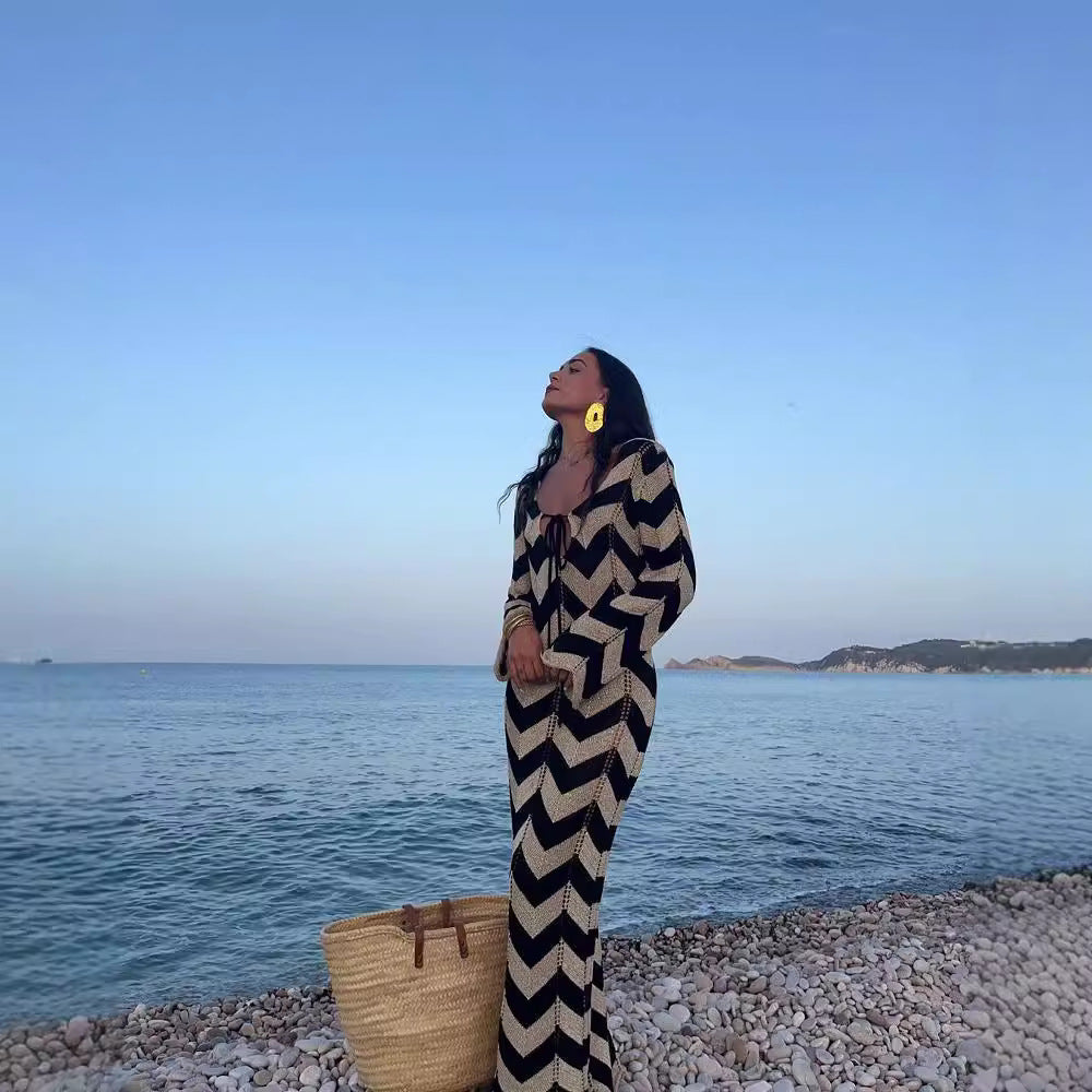 Autumn Double-sided Beach Dress Cutout Sexy Dresses