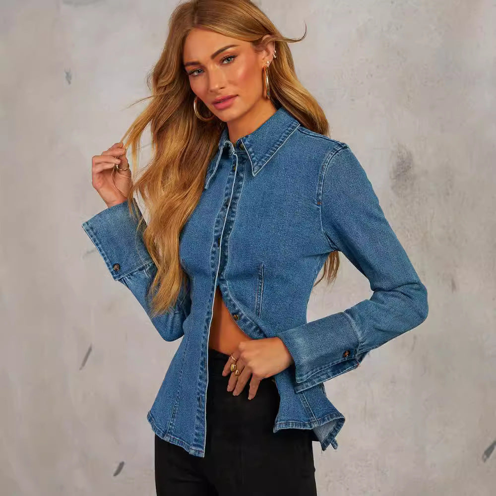 Women's Autumn Casual Polo Collar Single-breasted Long Jackets