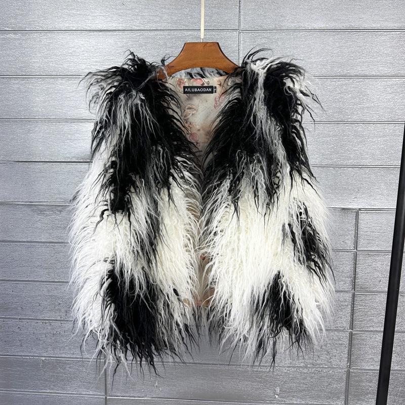 Women's Sheep Fur Environmental Protection Artificial Wool Coats