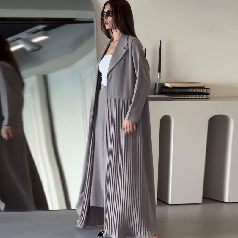 Designer Model Simple Elegant Folding Mid-length Coats