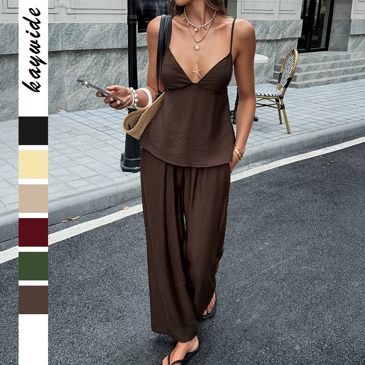 Women's Vacation Style Hot T-shirt Trousers Summer Suits