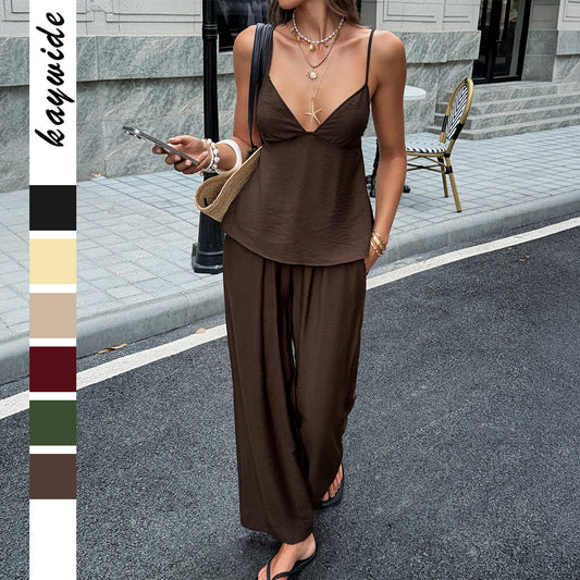 Women's Vacation Style Hot T-shirt Trousers Summer Suits