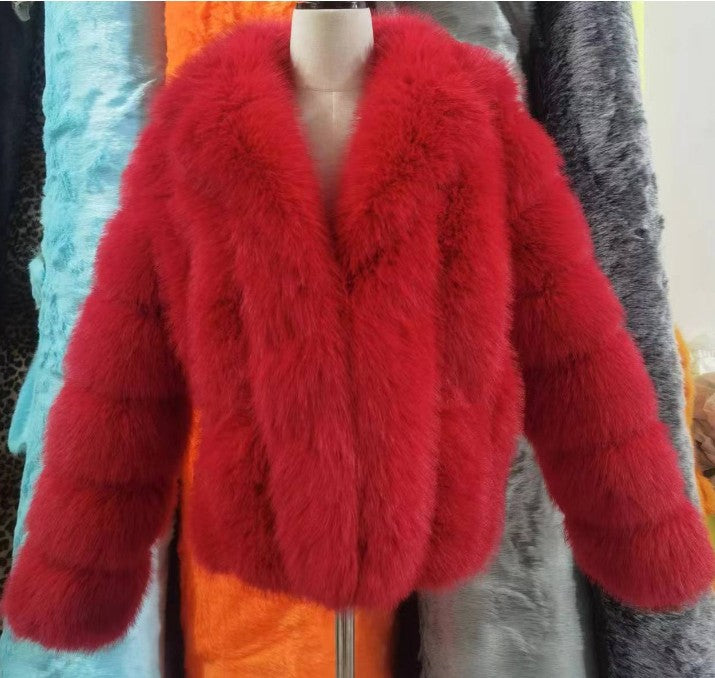 Women's Fur Imitation Fox Faux Collar Coats