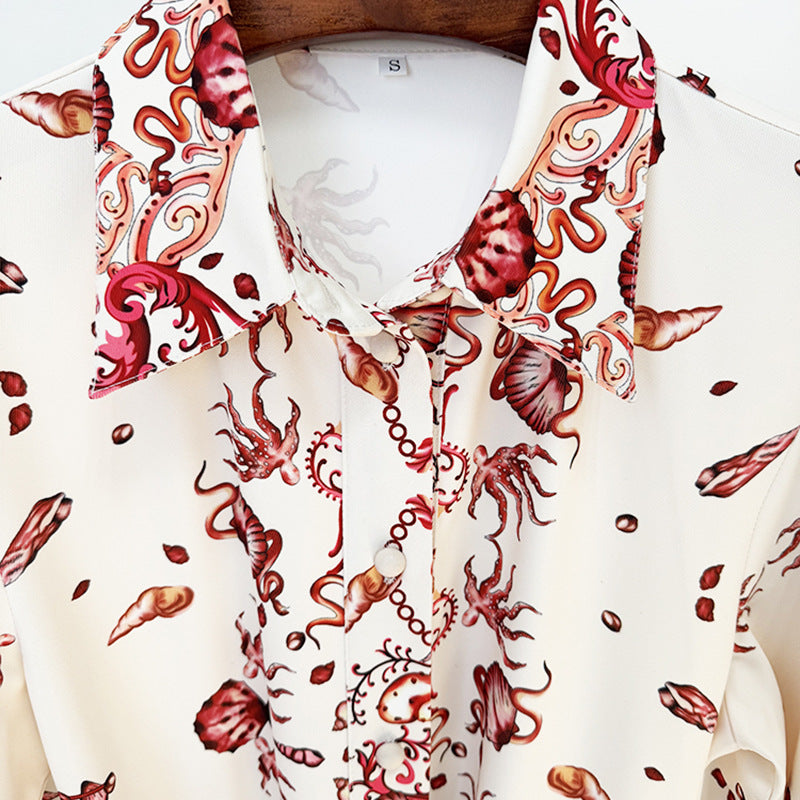 Fashion Vacation Casual Printed Shirt Collar Dress