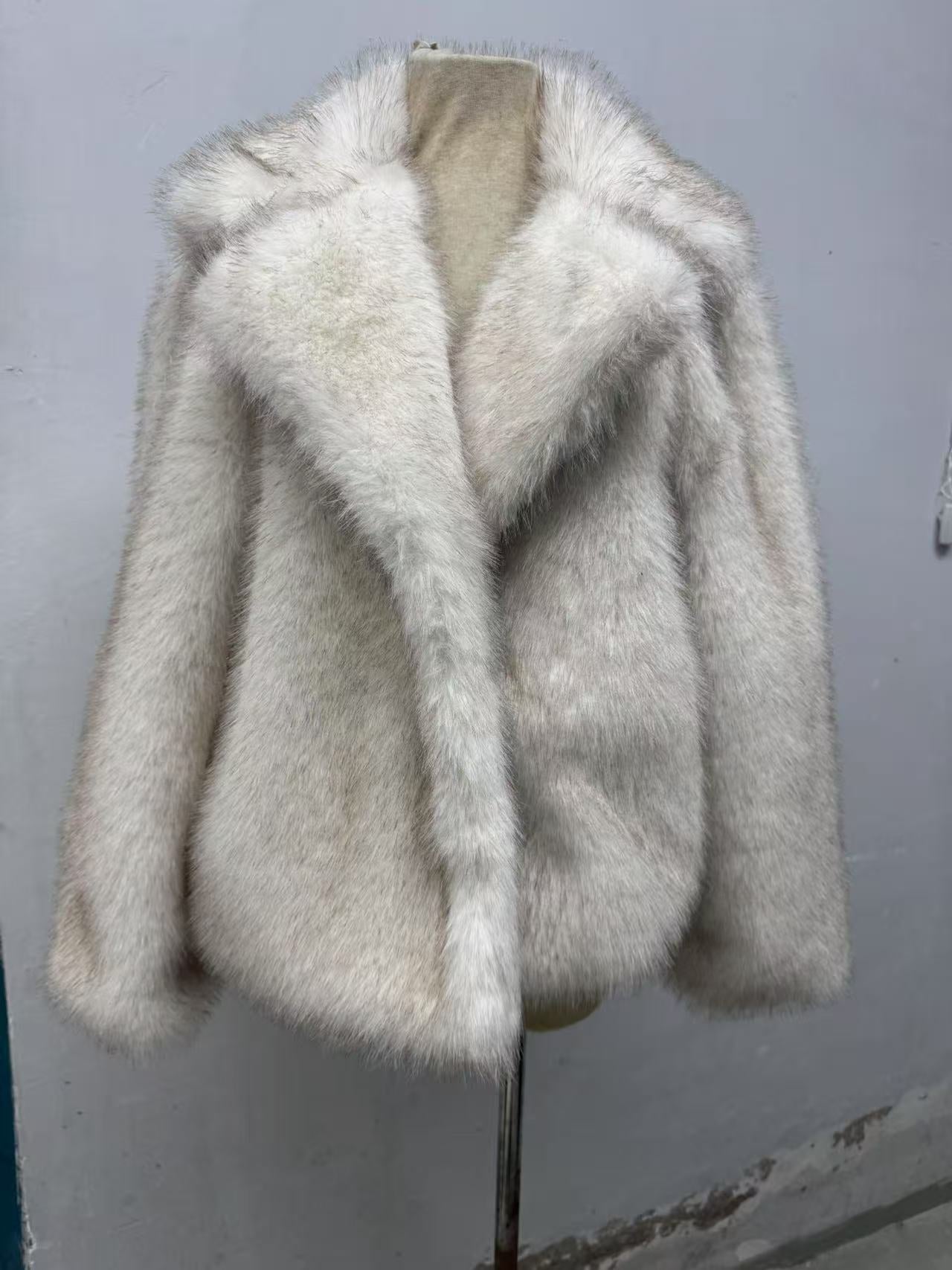 Women's Lapel Imitation Fur Street Fox Coats