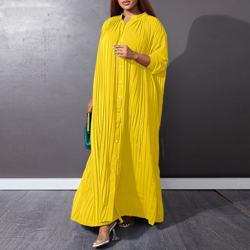 Women's Summer Fashion Loose Casual Pleated Dress Dresses