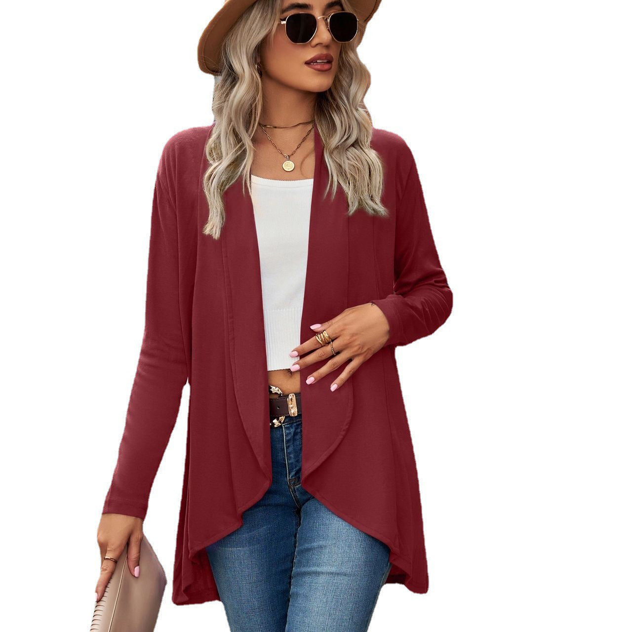 Women's Long Sleeve Solid Color Loose Knitting Cardigans