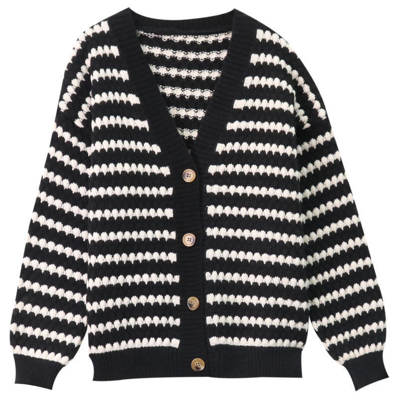 Women's Retro Style Fashionable Lazy Contrast Color Tops