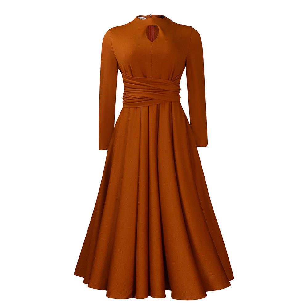 Women's Fashion Elegant Pleated African Large Swing Dress