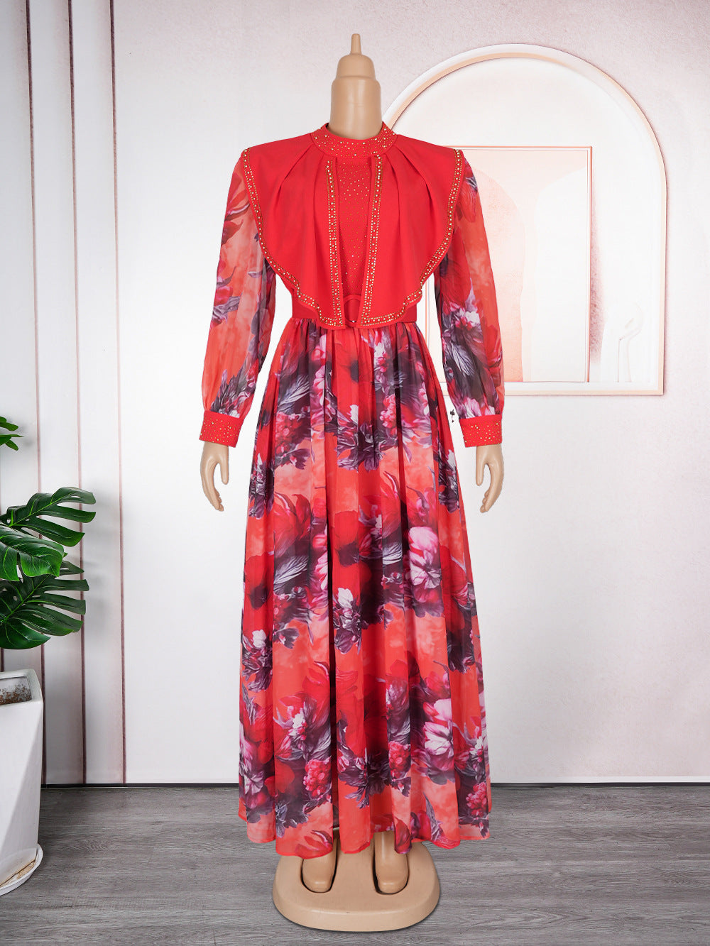 Women's African Wear Elegant Printed Dress Long Dresses