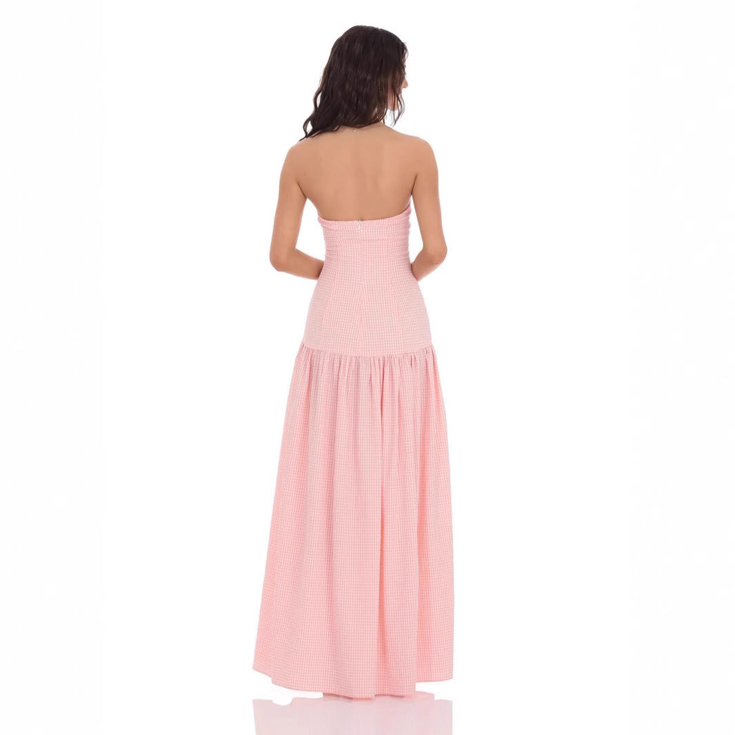 Women's Spring Elegant Printed French Tube Dress