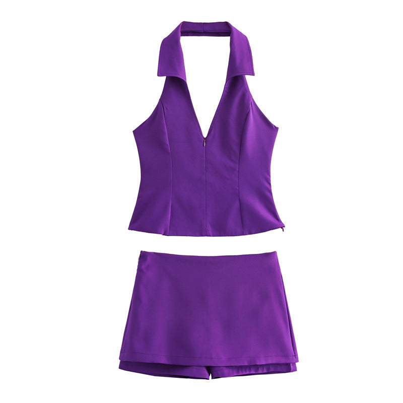 Women's Summer Sexy Exposed Back Halter Small Suits