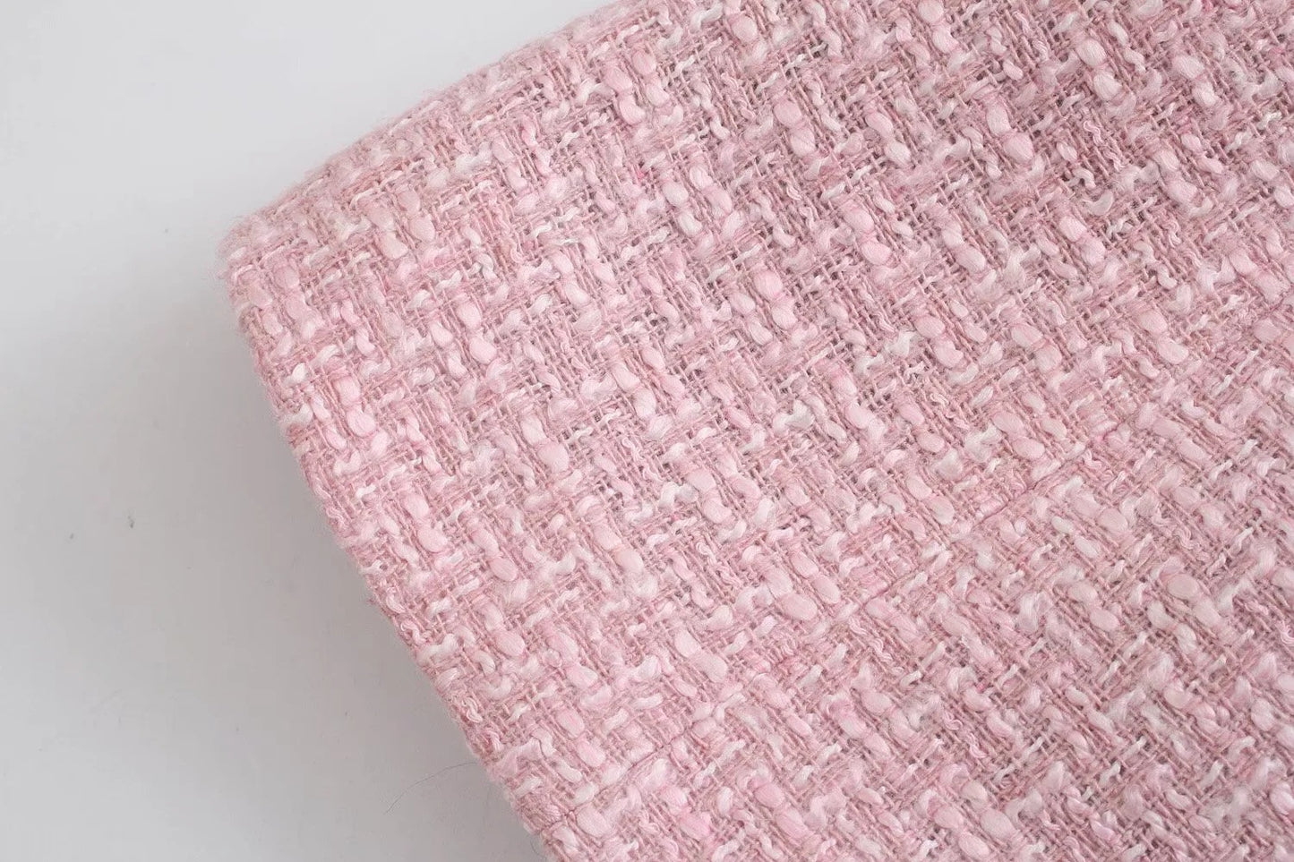 Women's Versatile Classic Pink Woolen Textured Coats