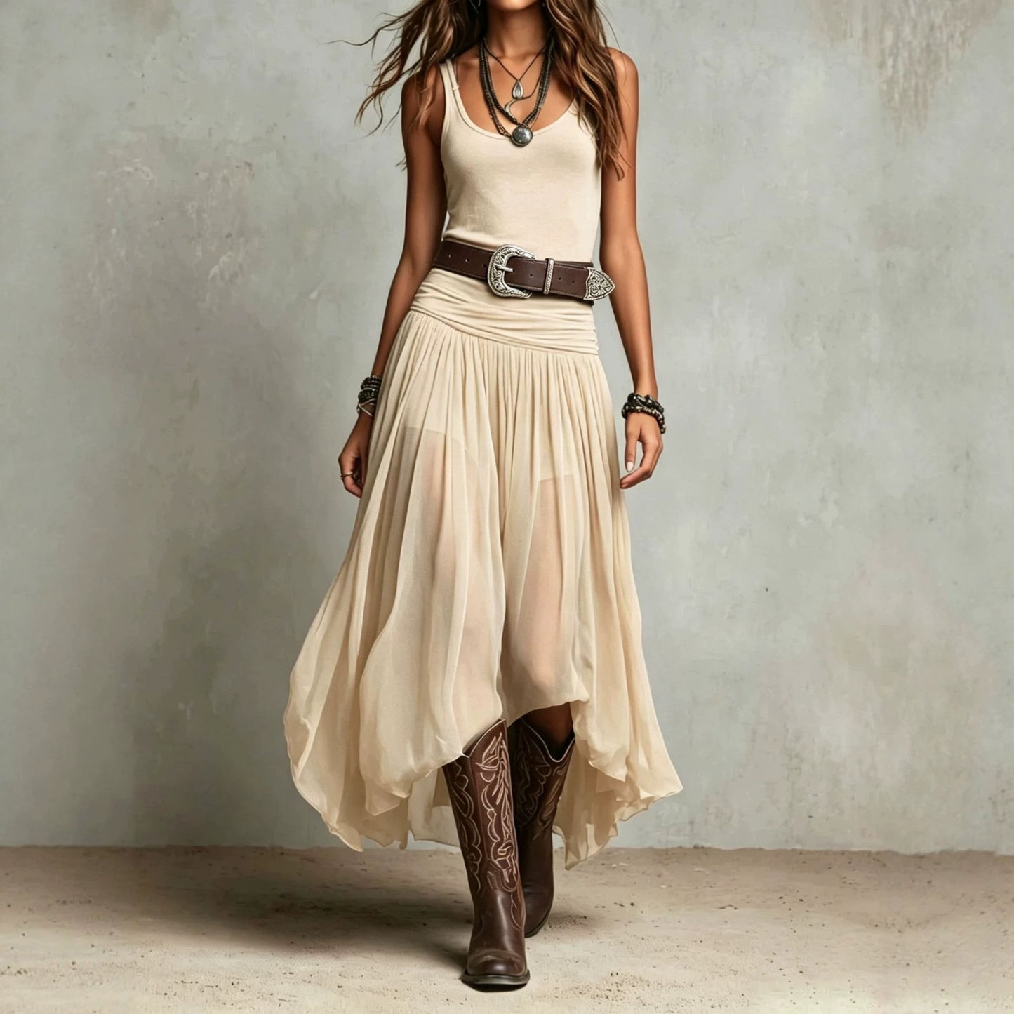 Women's Summer Fashion Mesh Patchwork Low Collar Dress