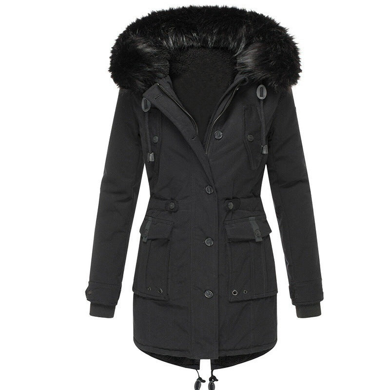 Women's Fleece-lined Thickened Cotton Padded Clothes Winter Coats