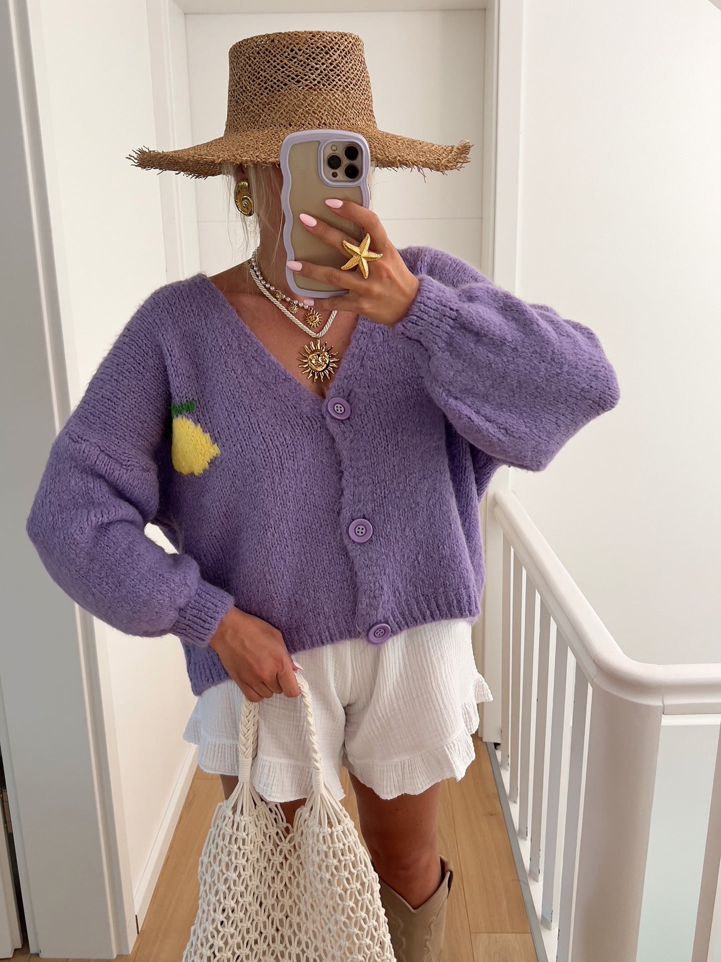 Net Small Batch Long Sleeve Personality Ladies Sweaters