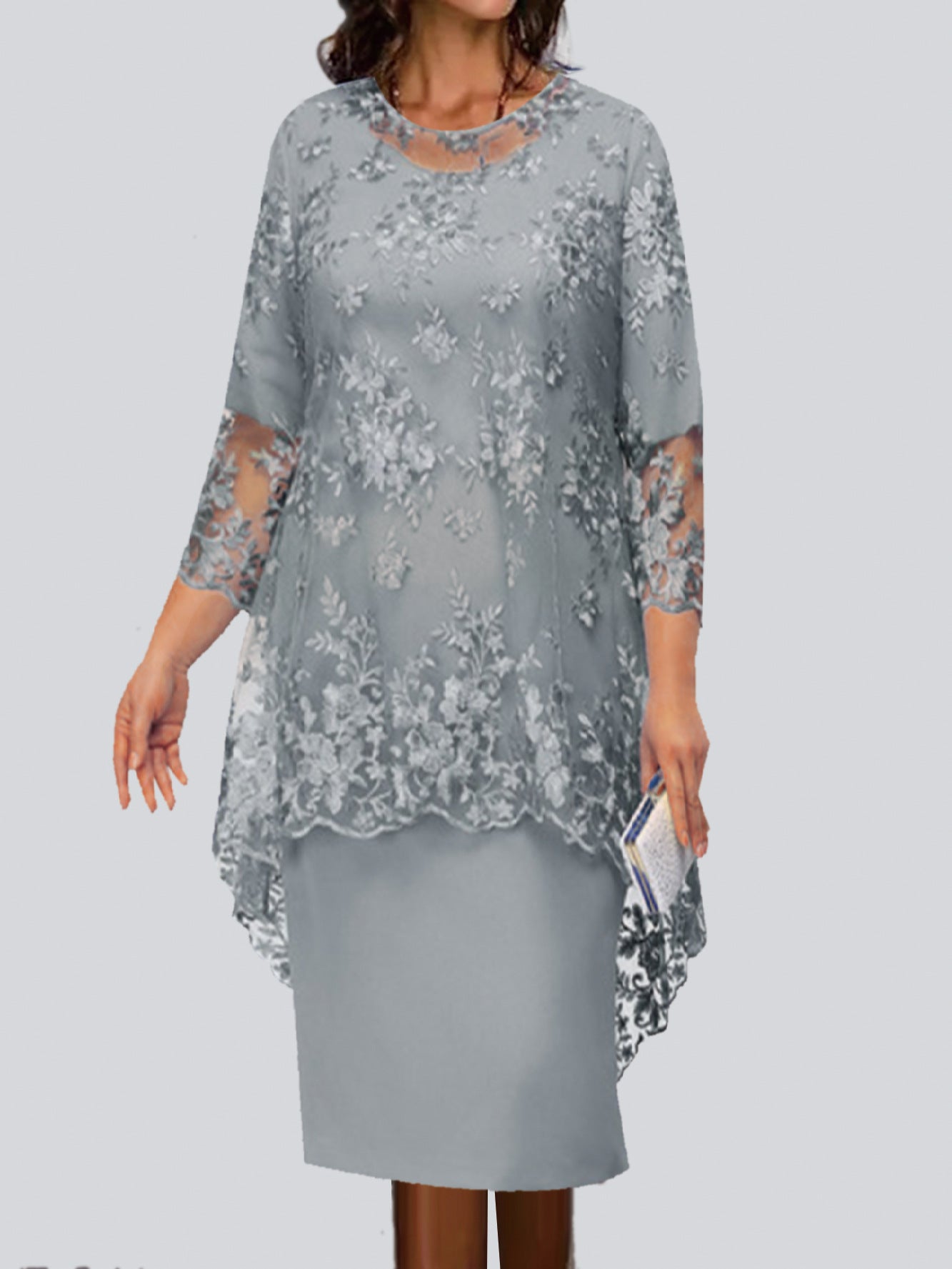 Women's Dress Lace Embroidery Two-piece Set Temperament Dresses