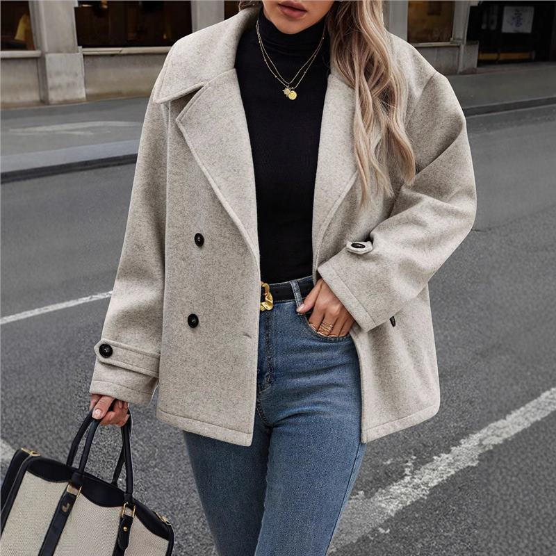 Women's Street Fashion Casual Woolen Collar Coats
