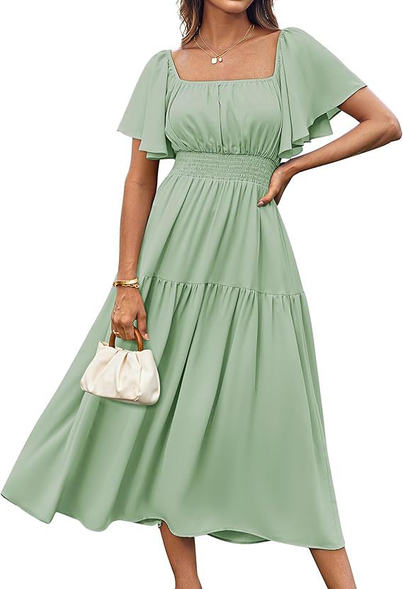 Women's Sleeve Square Collar Pleated Waist Casual Holiday Shorts