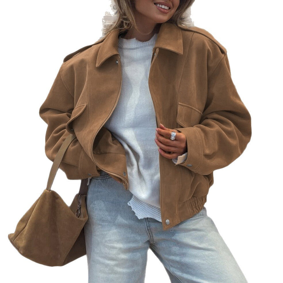 Women's Spring Long-sleeved Thickened Long Sleeve Woolen Coats