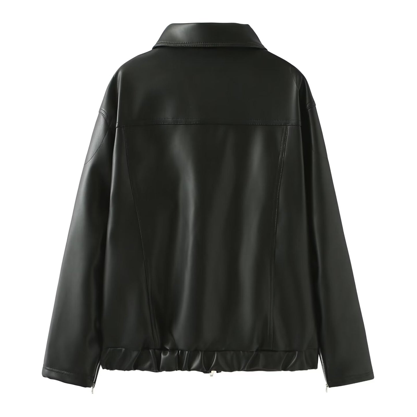 Women's Winter Sweet Cool Bowknot Embroidery Leather Jackets