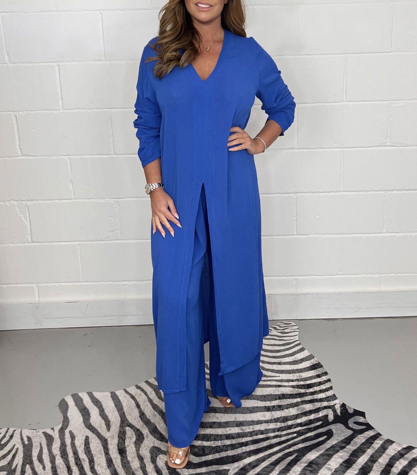 Pretty Popular Women's Split Long Trousers Fashion Casual Suit