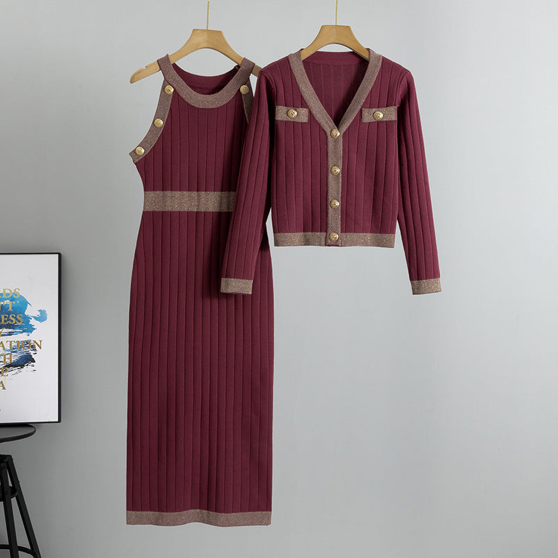 Women's French Style Temperament Dress Two-piece Set Fashion Casual Suit