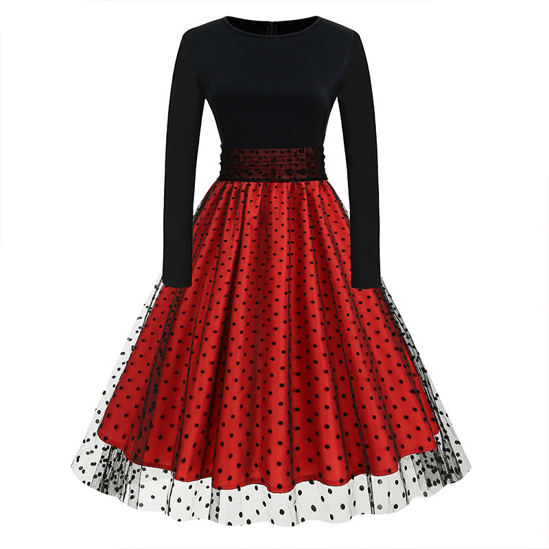 Women's Dress Long-sleeved Autumn Two-piece Patchwork Princess Dresses