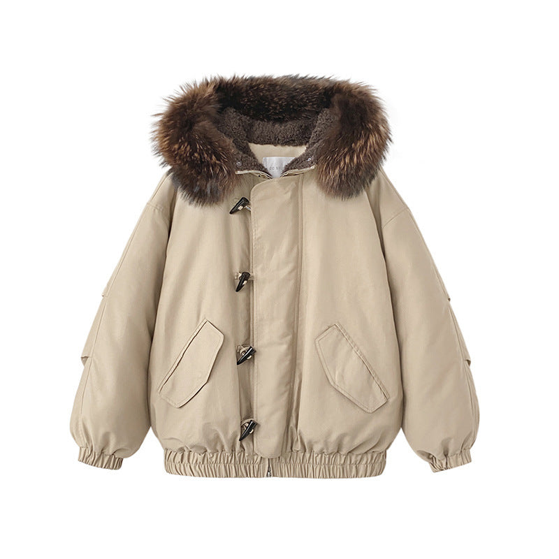 Women's Retro Large Fur Collar Cotton Clothes Winter Coats