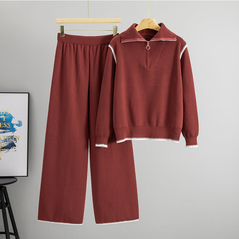 Women's Turtleneck Pullover Design Sense Niche Chic Yarn Two-piece Sweaters