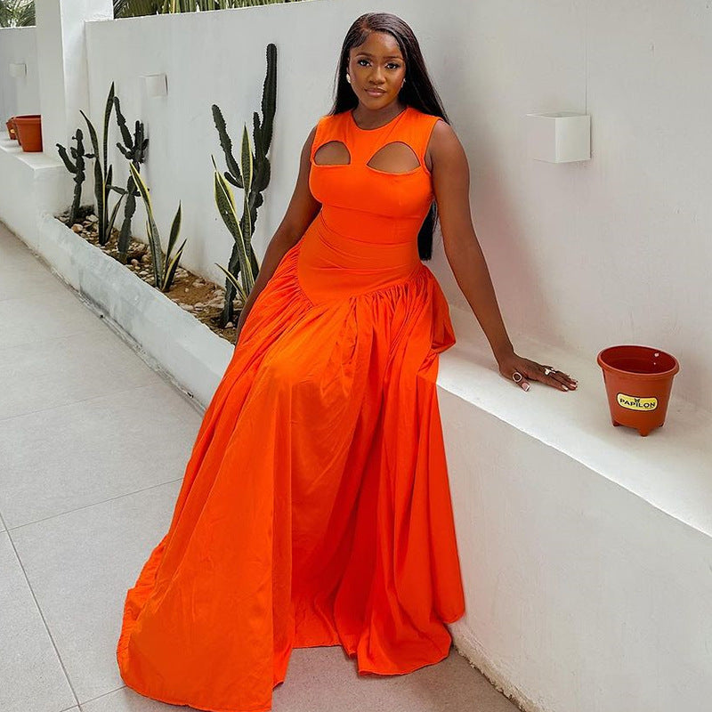 Women's Summer Sweet Cute Round Neck Long Dresses